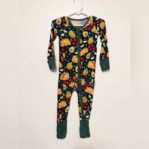 Taco Time Kids One Piece Zip Pajamas